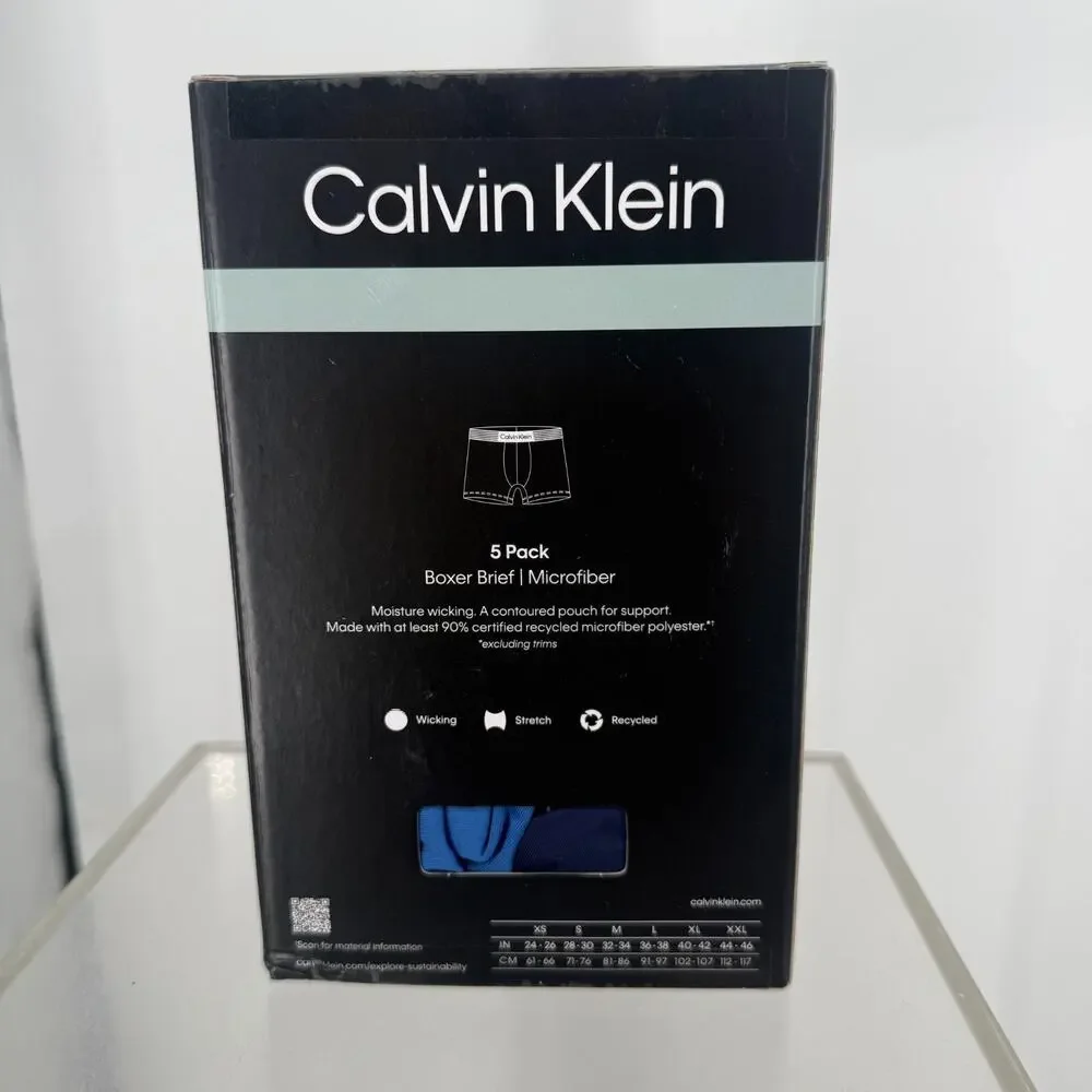 Calvin Klein Iron Flex Boxer Briefs Mens M Multicolor 5pc Microfiber
